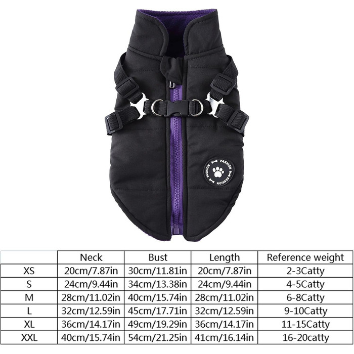 Тепла куртка для домашнього улюбленця – зимовий одяг для собак, флісова куртка, водонепроникний зимовий одяг, тепла жилетка, одяг для цуценят, маленьких, середніх та великих собак, чорний колір, розмір M