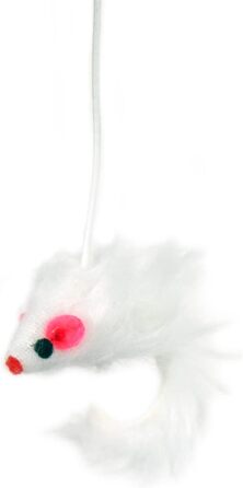 Дряпалка для котів Wiltec бежевого кольору, 71 см, з двома платформами, гніздом та іграшкою, кігтеточка-вежа для котів