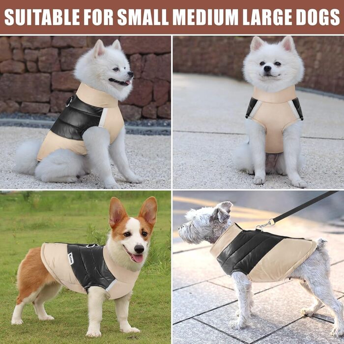 Водонепроникна куртка для собак Idepet: тепла та зручна на осінь/зиму (L, Хакі)