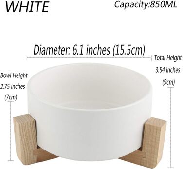 Керамічні миски для собак та котів з дерев'яною підставкою | VIKEDI | Керамічні миски для корму та води для тварин