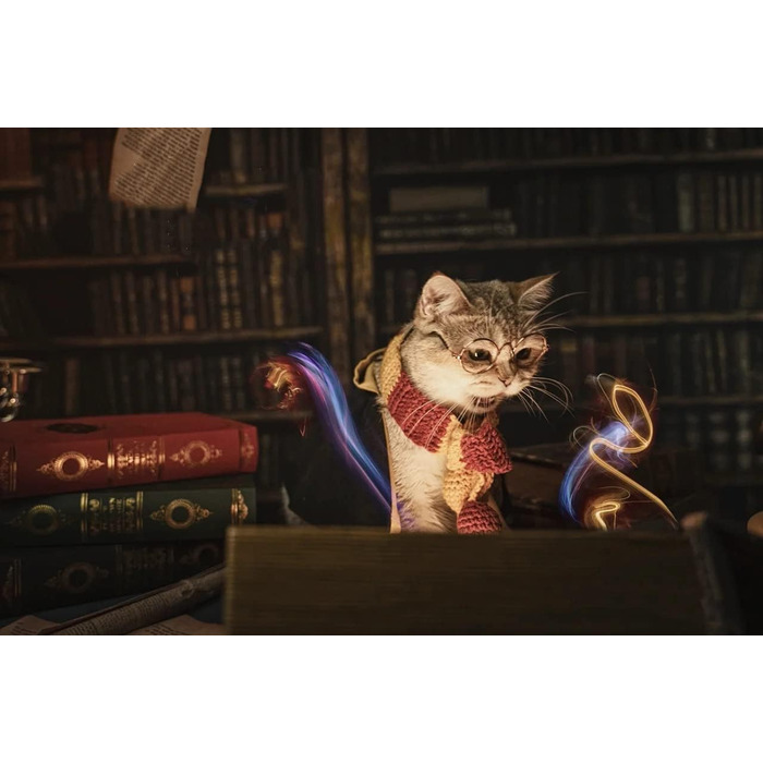 Костюм для собак та котів з окулярами та краваткою, Cosplay, розмір M (Грифіндор)