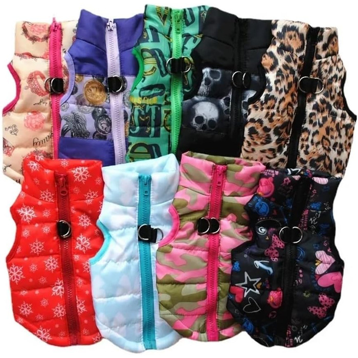 Зимовий теплий пуховик для собак, термокуртка, теплий зимовий одяг для холодної погоди, зручна куртка для маленьких та середніх собак (Синьо-жовтий, розмір L) Синій / Жовтий L