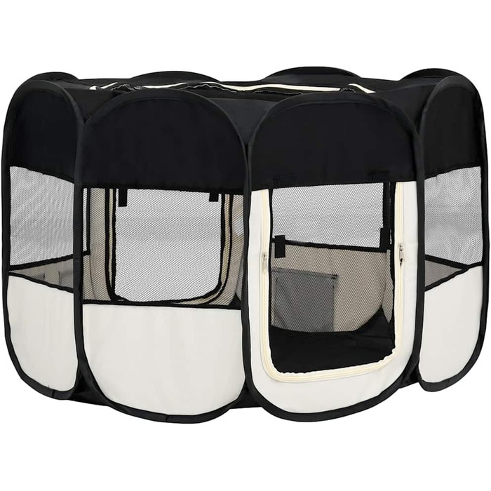 Вольєр для цуценят VidaXL, розкладний, 125x125x61 см, чорний