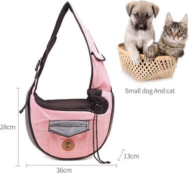 PETCUTE Сумка-переноска для собак та котів - маленька переноска для тварин для подорожей, прогулянок та активного відпочинку (Рожева)