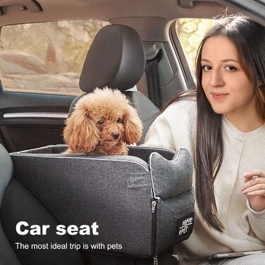 Автокрісло для собак та котів PETCUTE - сіре, до 6 кг