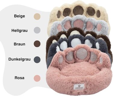Кругле лежанка для собак Pfoten&nasen® Bärenpfote, 55-65 см, коричнева, XS, плюшеве, зручне, миється