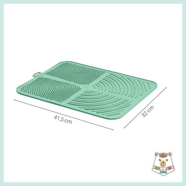 Килимок для котячого туалету з антиковзаючою поверхнею, свиняча сітка, 46x36x3 см, Made in Italy (Jolly Grün)