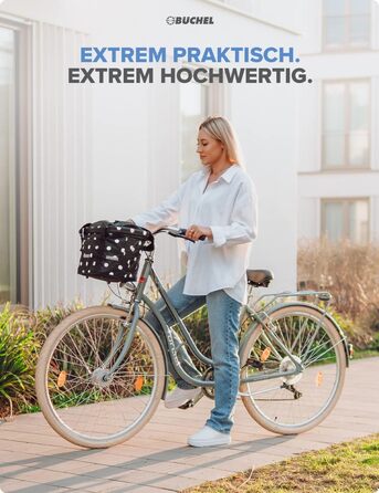 Фридріх Бухель Кошик для велосипеда спереду | Сумка для покупок | Складаний | Кошик для велосипеда з експрес-кріпленням для швидкого встановлення та зняття | Кошик для велосипеда спереду, кошики для велосипедів, велосипедна сумка, аксесуари для велосипеда