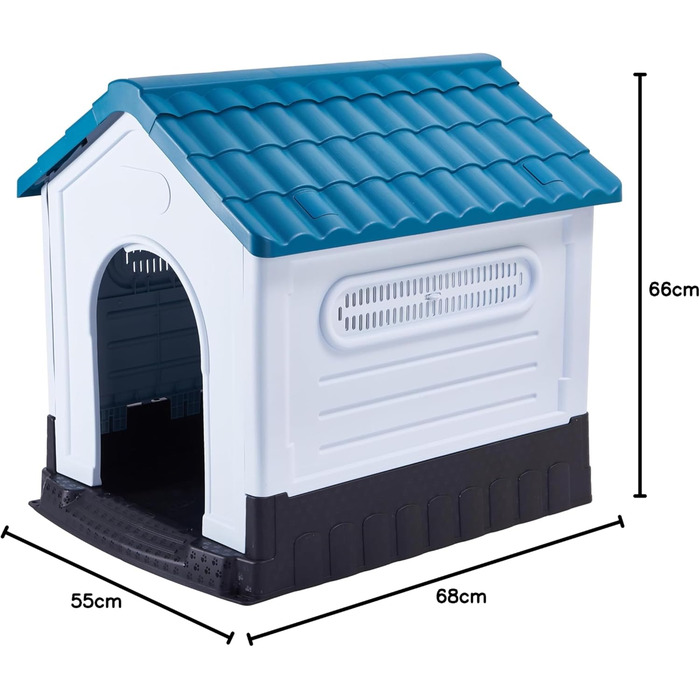 Кізочок для собак Lanco - вольєр для маленьких собак, внутрішній та зовнішній, 68x55x66 см, блакитний та білий