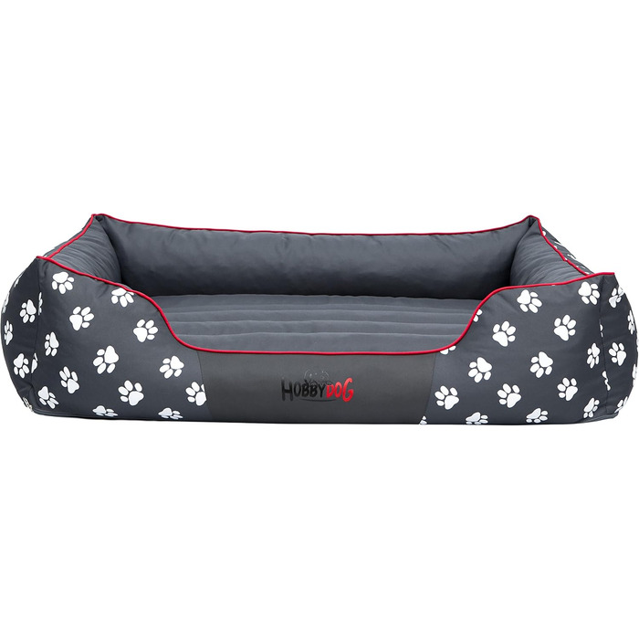 Ліжко для собак Prestige M, сіре з лапами, 85 x 65 см - знімний, пральний чохол
