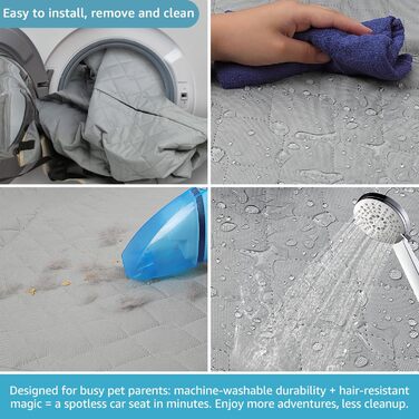 Захисний чохол на сидіння для собак Lassie XL, автомобільна гамак для великих SUV та пікапів, сумісний з F150 F250/Chevrolet Silverado/Ram Pickup/GMC Sierra/Toyota Tundra та Crew Cab (54'W x 58'L, сірий)