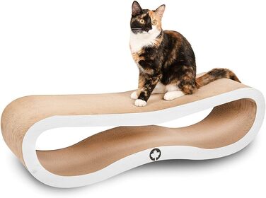 Когтеточка для котів CanadianCat Orbit, світло-сіра, дерев'яна, картонна з котячою м'ятою, 84x24x23 см