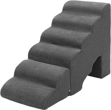 Східці для собак A.FATI 60 см, 6 сходинок, для ліжка, рампи для пружинного матрацу, неслизькі, для маленьких/травмованих собак та котів, темно-сірий колір