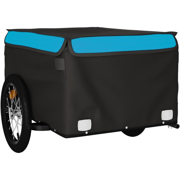 Причіп для велосипеда, вантажний, 45 кг, чорний та синій. Для покупок, подорожей, велосипедних турів. Швидка установка