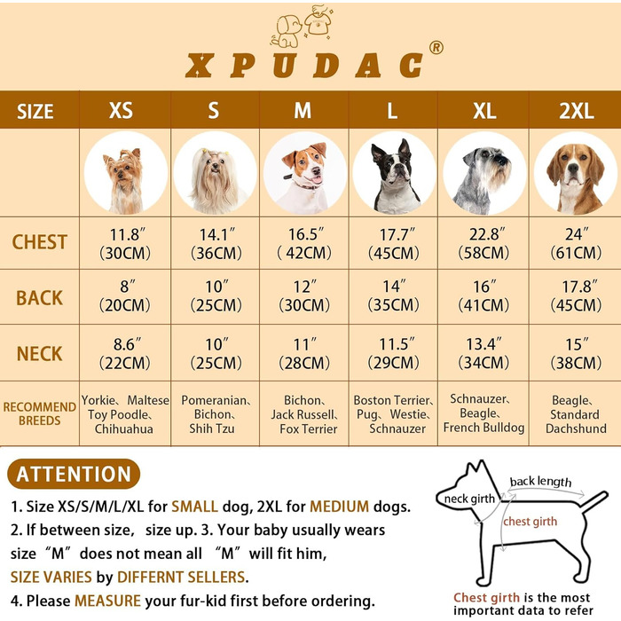 Піжама для собак XPUDAC, фліс, теплий пуловер для собак, дівчаток та хлопчиків, м'яка, тепла зимова одяг для собак, розмір S (груди 15 дюймів), леопардовий принт
