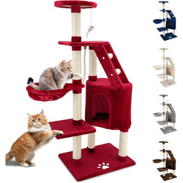 Дряпак для котів Beltom® Kratzbaum з платформою для ігор, 120 см (Вишневий)