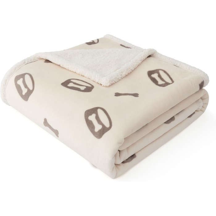 Водонепроникний коврик для собак BEDSURE великих порід - 152x127 см, миючий, з Sherpa Fleece, м'який, колір кремовий