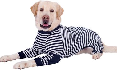 Піжама для собак, комбінезон, одяг для собак середнього та великого розміру, дихаючий, з блискавкою, м'яка бавовна