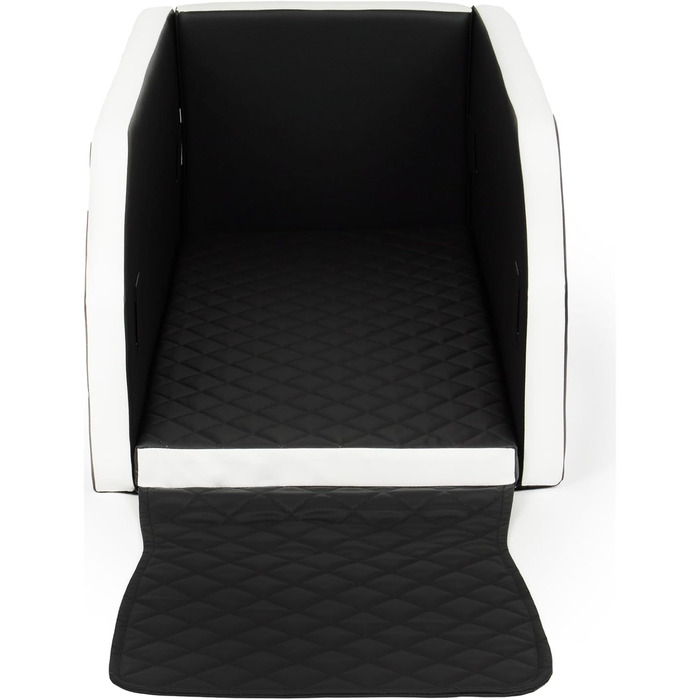 Автоматичне ліжко для собак у авто, 55x100 см, чорно-біле. Модульне ліжко-сидіння для собак у машину.