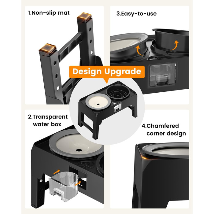 Підвищені годівниці для собак з нержавіючої сталі, без розбризкування, з підставкою, регульована висота, для маленьких, середніх та великих собак та котів
