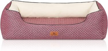 Ортопедичне собаче ліжко Knuffelwuff Sanford XXXL, 155 x 105 см, червоне - зручне собаче ліжко з піднятими бортиками та знімним чохлом, легко мити, для великих, середніх та маленьких собак