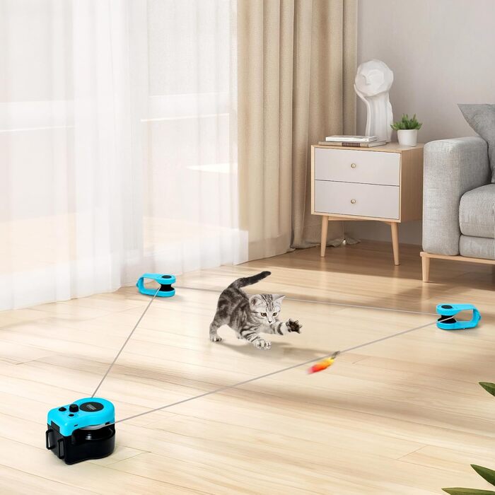 Іграшка для котів AOKUY: автоматичне бігове колесо, дистанційне керування, симуляція полювання, регульована швидкість