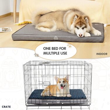 Водонепроникне лежанка для собак у коробку Vankean, знімний, пральний чохол (прохолодний та теплий), середній розмір, морської колір