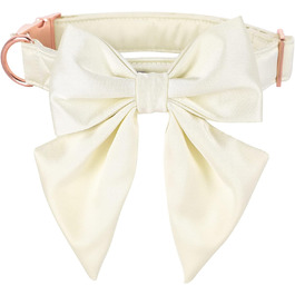 Нашийник для собак Lionet Paws з метеликом - зручний шовковий нашийник для маленьких собак, розмір 25-40 см. Білий комплект (1 шт.)