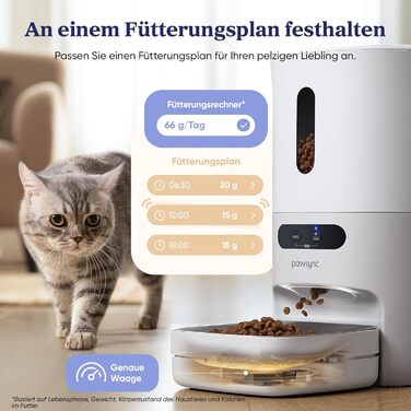 Розумний автомат для корму Pawsync, 3 шт., з індикатором кольору, додаток, тримає корм сухим і свіжим до 3 місяців