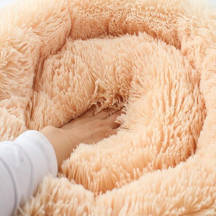 М'яке ліжко для собак, подушка-кільце, корзина для котів. Підходить для собак великих, середніх та маленьких порід. (80см, світло-коричневий)