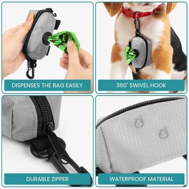 Дозатор для пакетів для вигулу собак Mini Pickup сірого та чорного кольорів (2 шт.)