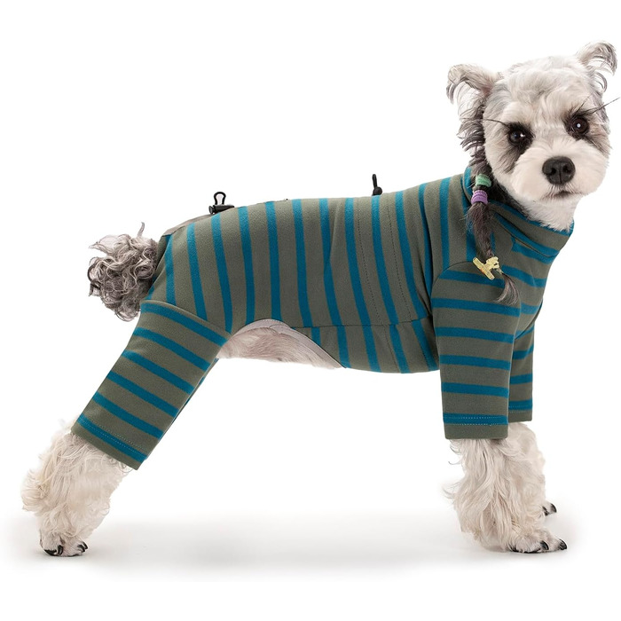 Зимовий теплий пуховик для собак, бавовна, смугастий, регульований, світловідбиваючий, для малих та великих собак, сірий, розмір M, білий (XL, блакитний)