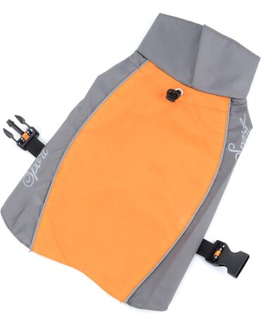 Водонепроникний дощовик для собак Ranphy середніх та великих порід, з захистом живота, світловідбиваючий, дихаючий, ультралегкий, для джек-расселів, лабрадорів, 6XL, зелений та чорний (4XL(Обхват грудей:70см), помаранчевий та сірий)