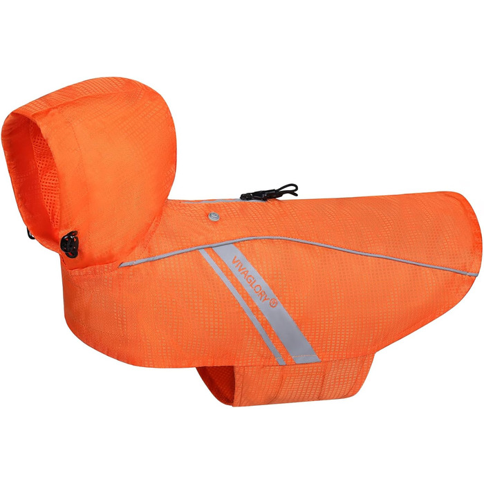 Дощовик для собак VIVAGLORY, теплий дощовик для собак, водонепроникний дощовик для собак, з підкладкою, для зими, відбиваючий, оранжевий, розмір S (обхват грудей 45.7-55.9 см)