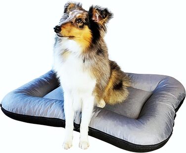 Ліжко для собак середніх порід 4L Textil KLEO, 90x70 см, бежеве, з блискавкою. Також: килимок, матрац, подушка для собак. Розміри: 80x60x10 см (сірий, з блискавкою)