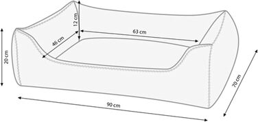Лежак для собак і котів Dehner Lieblinge Sammy 90x70x20 см, поліестер, бежевий