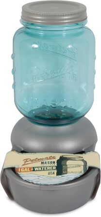 Диспенсер для води Petmate Mason, 1 галон, сріблястий