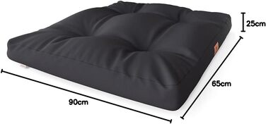 Кішка-лежанка для собак Knuffelwuff Gatsby з оксфордської тканини, 65 x 90 см, чорна - неслизьке дно - легко чистити - для великих, середніх та маленьких собак, розмір L 90 x 65 x 15 см