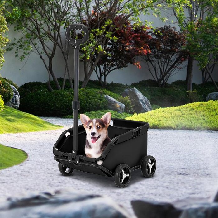 Візок для собак та котів, складний, чорний - Pet Stroller для маленьких собак та котів