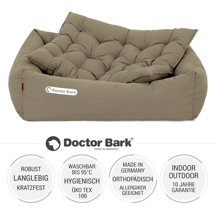 Ортопедичне ліжко для собак Doctor Bark - зручне та гігієнічне, 70x60 см, золото-коричневе (S)