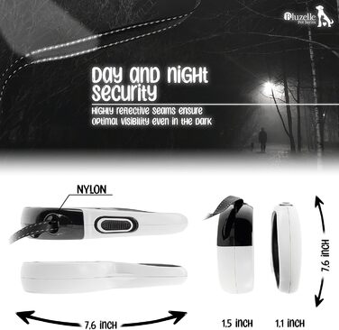 Рулетка для собак до 20 кг Bluzelle з відбиваючими смугами, 5 м, міцний карабін, найнадійніша гальма, нейлоновий ремінь, ергономічна ручка