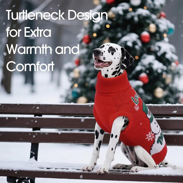 Світшот для собак IECOii з коміром-мотоциклом, флісовий пуловер, святковий пуловер на Різдво, в'язаний пуловер для собак на Хелловін, м'який пуловер для собак, зелений, червоний (XL)