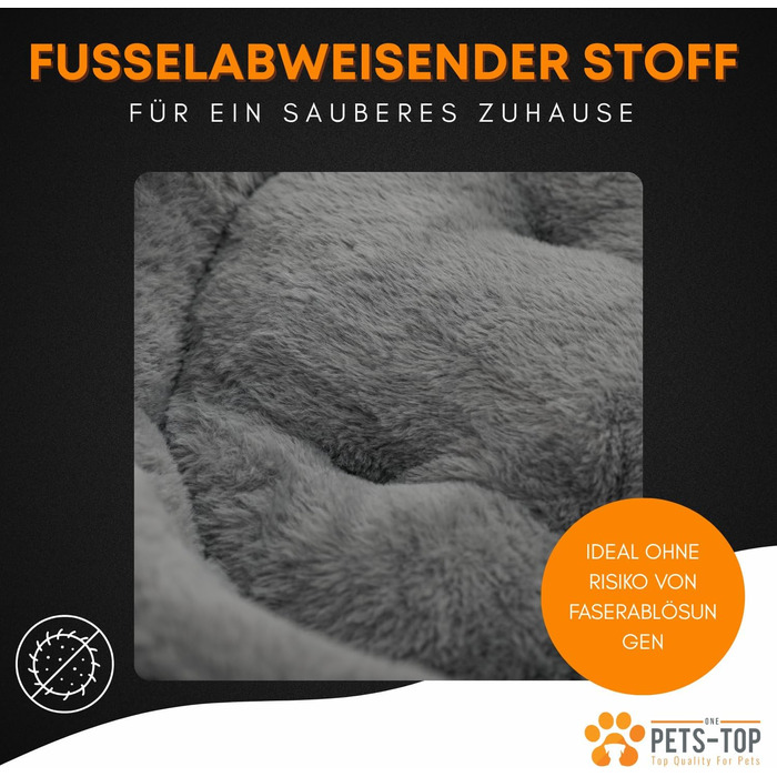 Килимок для котів PETS-TOP, плюшевий, круглий, м'який, миючий, для котів та маленьких собак, з неслизьким покриттям (Сірий, 50 см)