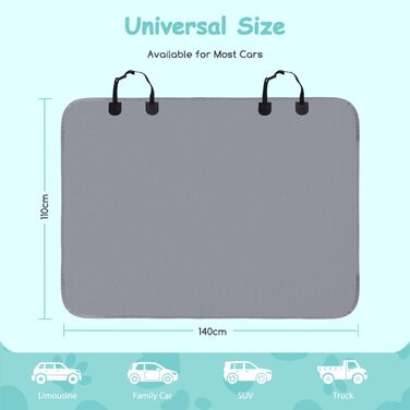 Чохли на сидіння для собак Nobleza: водонепроникні, зносостійкі, універсальні, 140x110 см (Сірий)