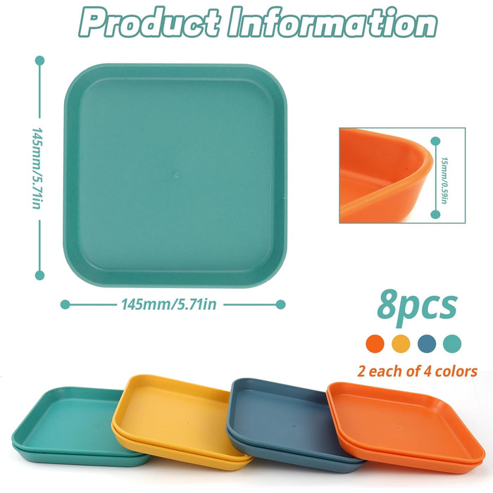 Набір мисок для котів GMMG, 6 шт. з кераміки, плоскі, квадратні