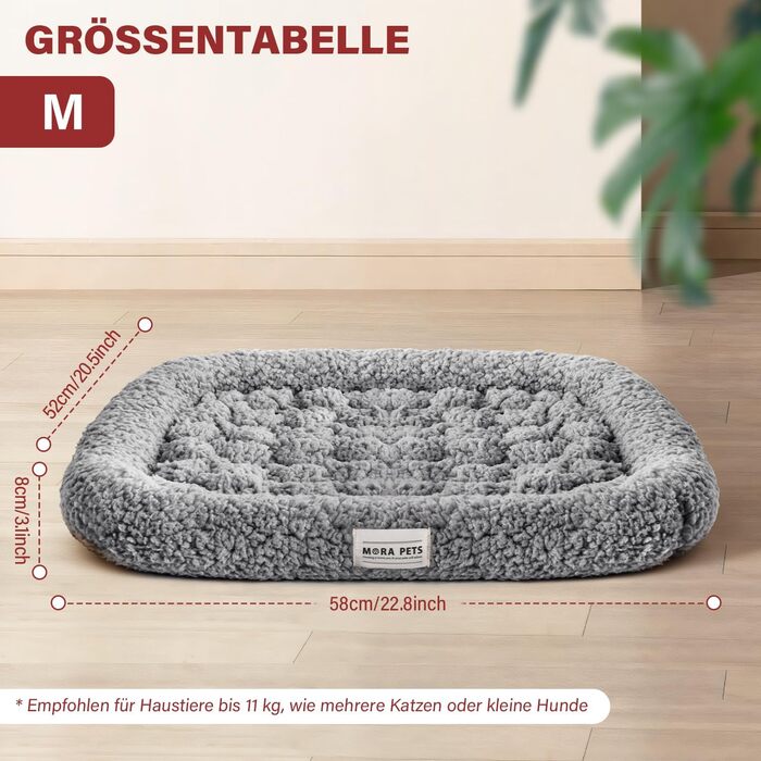 Самогріюча котяча лежанка Mora Pets: тепла, м'яка, 52x58 см, сіра