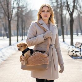 Транспортна сумка для котів Gihioue | Тепла водонепроникна сумка-переноска на плече для котів, з безпечним замком, для маленьких та середніх порід, у холодну погоду на вулиці