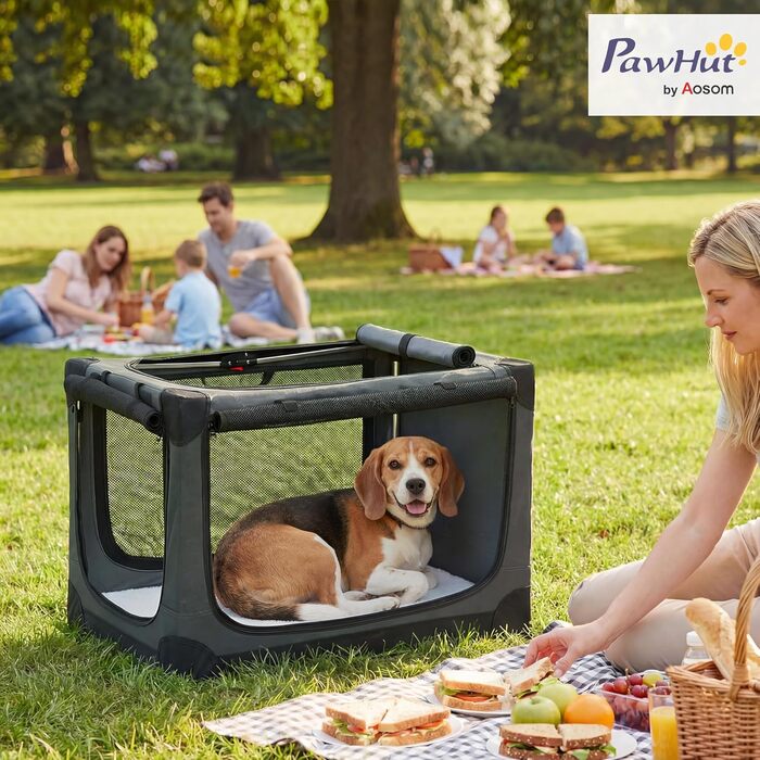Переноска для собак PawHut складна 76x54x54 см, зелена. Сумка-переноска для котів та собак до 20 кг для подорожей та авто з подушкою 600D Oxford