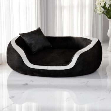 Ортопедичне ліжко для собак Tierlando® Pepper, ліжко-софа для собак, віскоеластична піна, XL, велюр, сірий, 110 см, MEGA DICK & WEICH