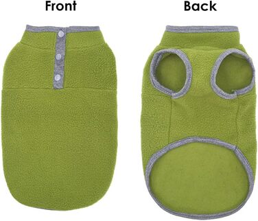 Теплий флісовий пуловер для собак, жилетка, одяг для цуценят, теплий зимовий одяг, жилетка для собак, пуловер для маленьких та середніх собак та котів (X-Large, Зелений) X-Large Зелений